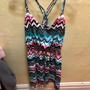 Multi-color cross back dress
